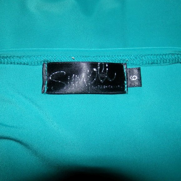 Sympli Top Blouse 6 Knit Green Buttons 3/4 Sleeve Small - Picture 5 of 5